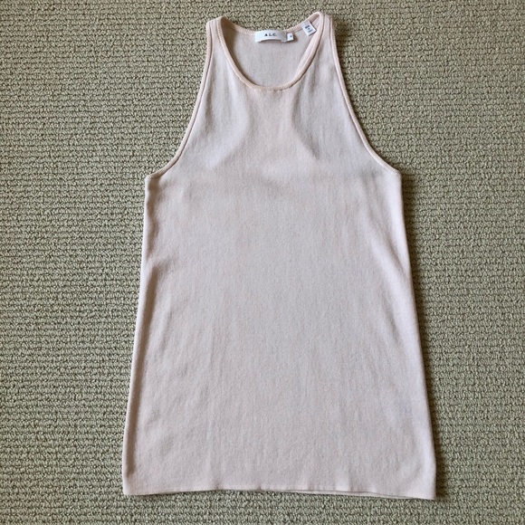 A.L.C. Ribbed Racerback Tank Top Powder Light Pink Size Small - Picture 4 of 10